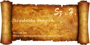 Szvoboda Henrik névjegykártya